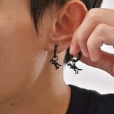 New Silver Stainless Steel Dinosaur Earrings - animalsaso02