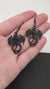 New Gothic black dragon earrings - Animals Aso