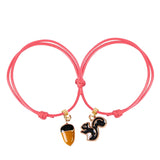 2 Pieces / Set Couple Bracelet Pinecone Squirrel - Animals Aso
