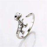 Creative Cute Silver Color Dinosaur Rings - Animals Aso