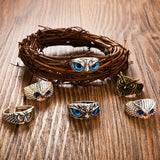 Fashion Vintage Cute Blue Eyes Owl Rings - animalsaso02