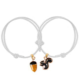 2 Pieces / Set Couple Bracelet Pinecone Squirrel - Animals Aso