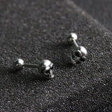 Punk Skull Helix Ear Stud Earrings - Animals Aso