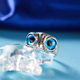 Fashion Vintage Cute Blue Eyes Owl Rings - animalsaso02