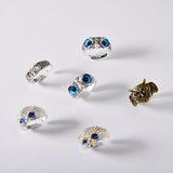 Fashion Vintage Cute Blue Eyes Owl Rings - animalsaso02
