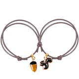 2 Pieces / Set Couple Bracelet Pinecone Squirrel - Animals Aso