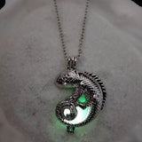 2022 Fashion Dragon Glowing Stone Necklace - Animals Aso