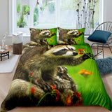 New Cute Raccoon Duvet Cover - animalsaso02