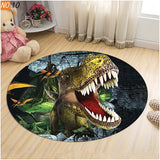 Living Room Carpet Children Dinosaur 3D Round Mats - animalsaso02