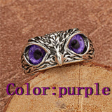 Fashion Vintage Cute Blue Eyes Owl Rings - animalsaso02