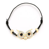 New Black Eyes Owl Charm Bracelet - Animals Aso