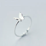 Fashion Silver Butterfly Rings - animalsaso02