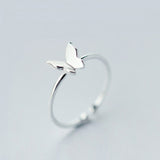 Fashion Silver Butterfly Rings - animalsaso02