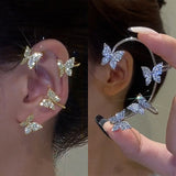 Silver Plated Metal Butterfly Earrings - animalsaso02