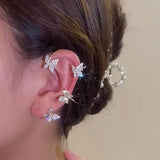 Silver Plated Metal Butterfly Earrings - animalsaso02