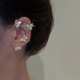 Silver Plated Metal Butterfly Earrings - animalsaso02