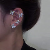 Silver Plated Metal Butterfly Earrings - animalsaso02