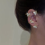 Silver Plated Metal Butterfly Earrings - animalsaso02