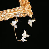 Silver Plated Metal Butterfly Earrings - animalsaso02