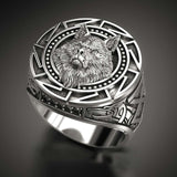 New Vintage Wolf Head Ring - animalsaso02