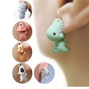 Cute Animal Bite Dinosaur Earring - animalsaso02